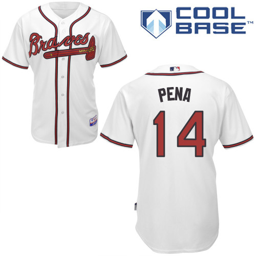 Ramiro Pena #14 MLB Jersey-Atlanta Braves Men's Authentic Home White Cool Base Baseball Jersey